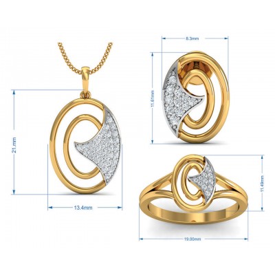 Aarya Diamond Pendant Set